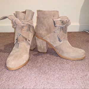 Splendid tie up high heel booties